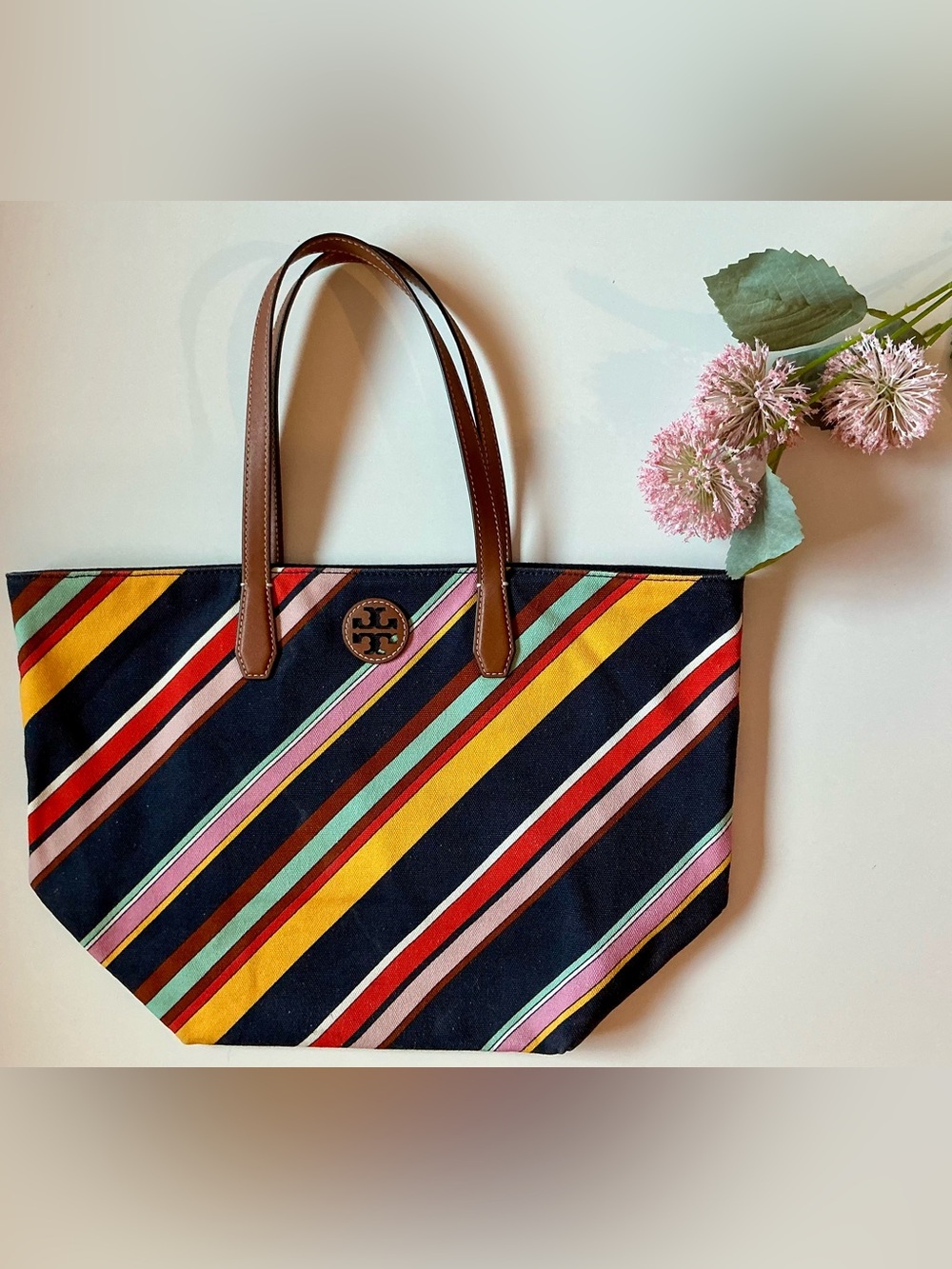 Tory Burch Multicolor Striped Tote